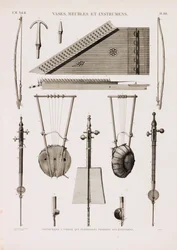 Una serie de ilustraciones de instrumentos musicales