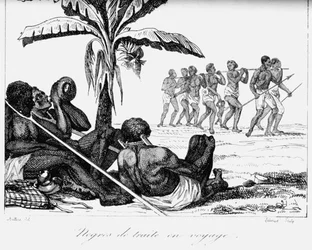 Un convoy de esclavos, África