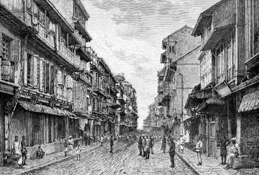 Una calle en Bombay, India, 1895
