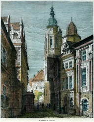 Una calle en Coburg, Baviera, Alemania, c. 1880