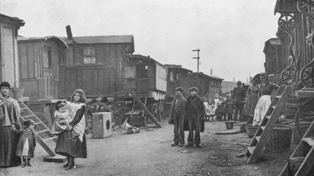 Campamento de viajeros, Battersea, Londres, c1903