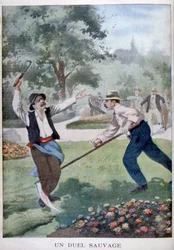 Una pelea salvaje con implementos de cosecha, 1902