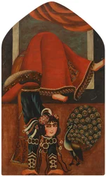 Acróbata y un pavo real, hacia 1825