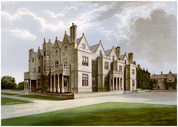 Acton Reynald Hall, Shropshire, hogar del Baronet Corbet, c1880