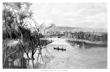 Adelaida, desde el Río Torrens, 1886