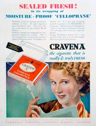 Anuncio de cigarrillos Craven A, 1931