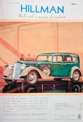 Anuncio de coches Hillman, 1935