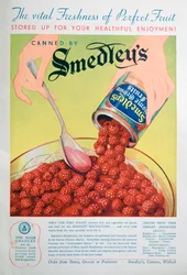 Anuncio de frutas enlatadas Smedleys, 1936