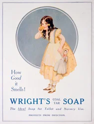 Anuncio de jabón de alquitrán de carbón de Wright, 1923