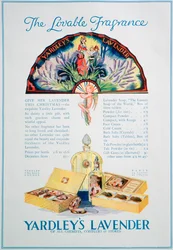 Anuncio de perfume y cosméticos de lavanda de Yardleys, 1928