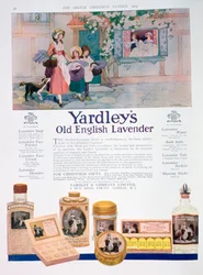 Anuncio de la gama de Lavanda Old English de Yardley, 1923