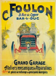 Anuncio para el garaje de C Foulons, Bar-le-Duc, Francia, c. 1900
