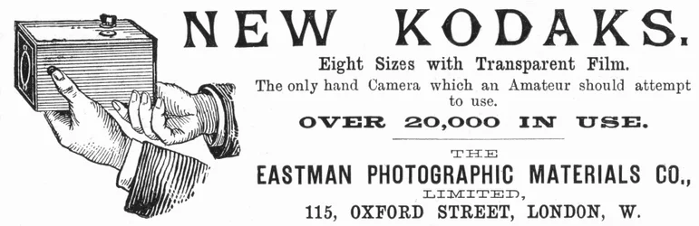 Anuncio de cámaras Kodak, 1890
