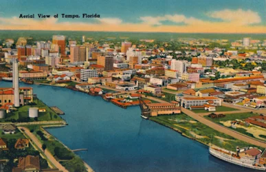 Vista aérea de Tampa, Florida, c. 1940s