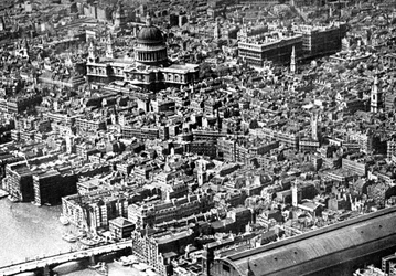 Vista aérea de Londres, mostrando la Catedral de San Pablo