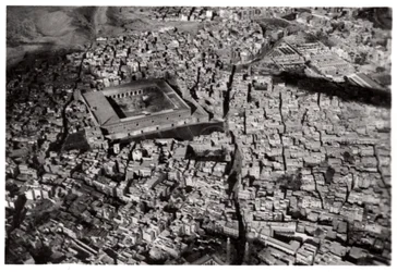 Vista aérea del Viejo Cairo, Egipto, desde un Zeppelin
