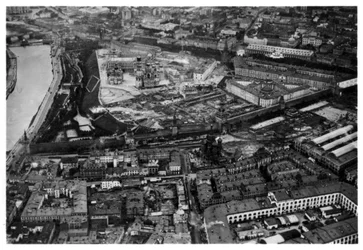 Vista aérea del Kremlin, Moscú, URSS, desde un Zeppelin, 1930 1933