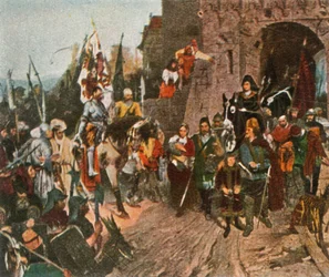 Agnes von Rosenberg rinde el castillo de su padre a los Husitas, 1426, 1936