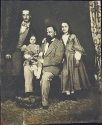 Alexander Herzen con sus hijos después de la muerte de su esposa Natalie