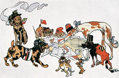 Caricatura alegórica de la Primera Guerra Mundial