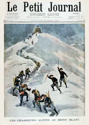 Cazadores alpinos en el Mont Blanc, 1901