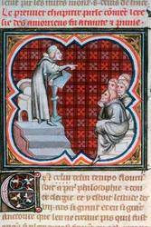 Amalric de Bena enseñando, c. 1200, 1375-1379