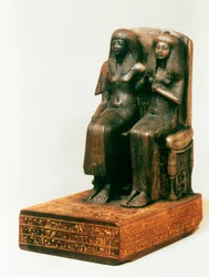 Amenemope y mujer, egipcia, dinastía XIX