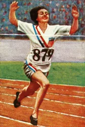 Atleta estadounidense Betty Robinson, ganadora de los 100m femeninos, 1928