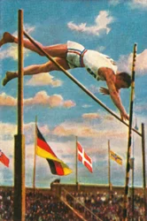 Saltador con pértiga estadounidense Sabin Carr, 1928