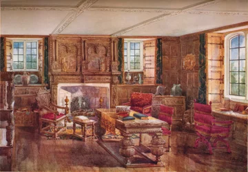 Una sala de estar isabelina, siglo XIX, 1923