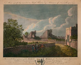 Vista Interior de la Muralla de la Ciudad de Newcastle upon Tyne, c1760-90