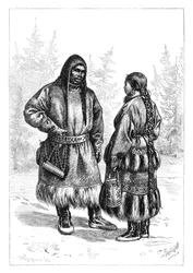 Una pareja de Ostyak, Asia, 1895