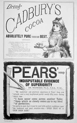 Una página de publicidad en Yuletide, 1890