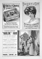 Una página de publicidad en el Illustrated London News, número de Navidad, 1896