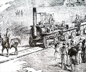 Una locomotora construida por George Stephenson