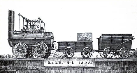 Una locomotora construida por George Stephenson