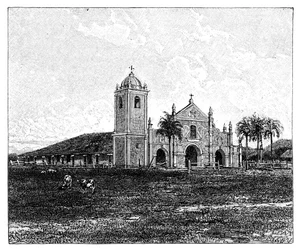 Una antigua iglesia jesuita, Pirayú, Paraguay, 1895