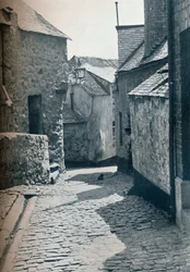 Una parte antigua de St Ives, Cornwall, programada como área de limpieza de barrios bajos, 1935
