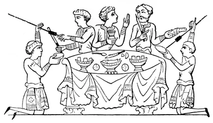 Anglosajones en la cena, 1910