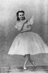 Anna Sobeshchanskaya como Odette en el Ballet Lago de los Cisnes, Moscú, 1877