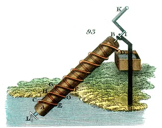 Tornillo de Arquímedes para elevar agua de un nivel a otro, 1815