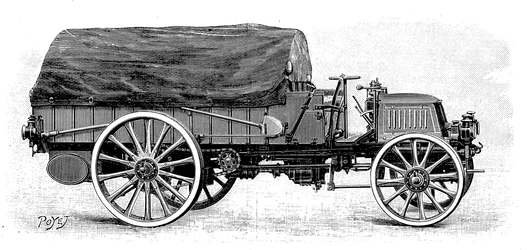 Camión del ejército por Daimler, con motor de 4 cilindros y 12 hp, 1904
