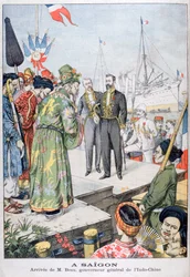 Llegada a Saigón de Paul Beau, Gobernador General de Indochina, 1902