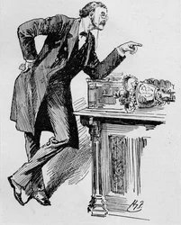 Arthur Balfour hablando en la Cámara de los Comunes, 1890s 1906