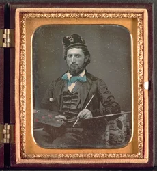 Artista con su Paleta y Pinceles, c. 1850s