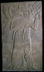 Relieve asirio de una figura alada, siglo IX a.C.