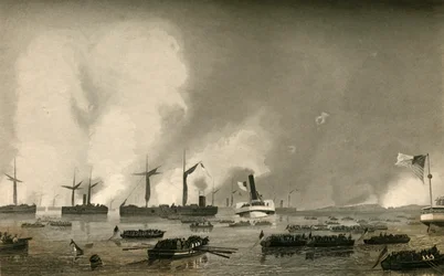 Ataque a la isla de Roanoke - Desembarco de las tropas, 1878
