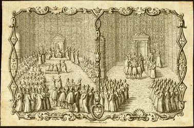 Audiencia con el Zar Ruso, Moscú. Publicado por Jacob Ulfeldt