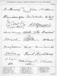 Autógrafos de personas eminentes, siglo XIX