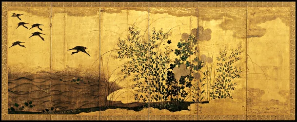 Paisaje otoñal con gansos salvajes, c. 1650